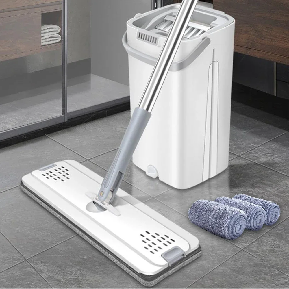 Mop Magic Floor Squeeze Squeeze Mop with Bucket Flat Bucket Rotating Mop for Wash Floor House Home Cleaning Cleaner Easy