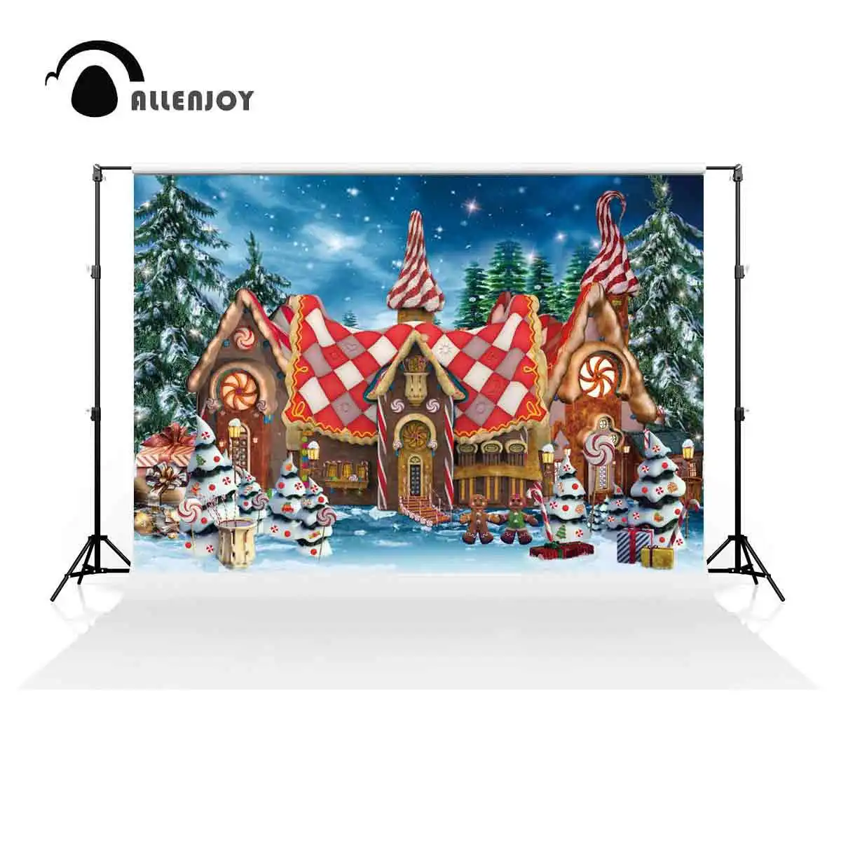 Allenjoy Gingerbread Land Backdrop