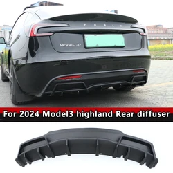 Rear Bumper Diffuser for Tesla Model 3 Highland 2024 2025 ABS Bumper Cover Rear Protector Guard Aprons Car Accessories