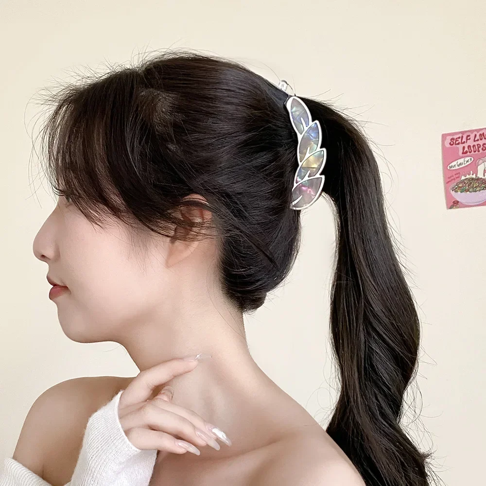 Заколки для волос «банан» 10 см, разноцветные листья, заколка для хвоста, большие женские заколки на затылке, аксессуары для волос Закол