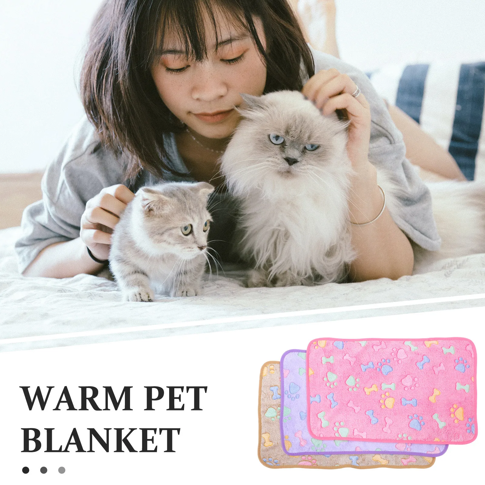 Couverture pour animaux de compagnie, 3 pièces, douce et chaude, lavable, pour chiens, chats, chiots, lits, tapis de voiture, accessoires, tapis de sommeil pour animaux de compagnie