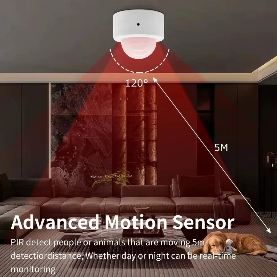 Zigbee funktioniert mit Tuya PIR-Bewegungssensor, Infrarotdetektor, Mini-Smart-Menschenkörpersensor, Fernbedienung, Alarm, Alexa, Smart Life App. – Detail 4