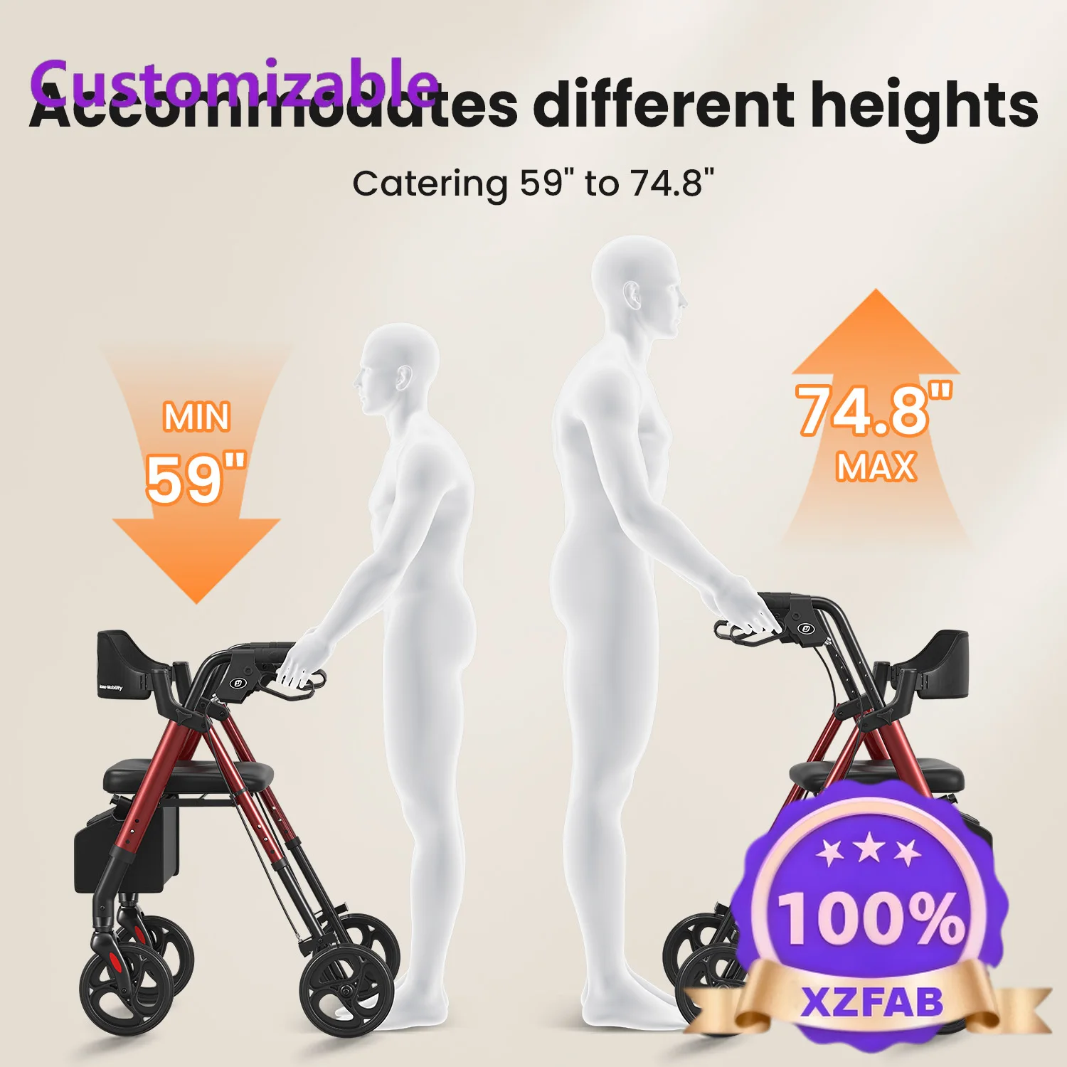Factory Direct 2026 Top RatedMaiDeSiTe Rollator Walkers For Seniors, Foldable Walker With Seat, Rollator Walker With Durable Alu