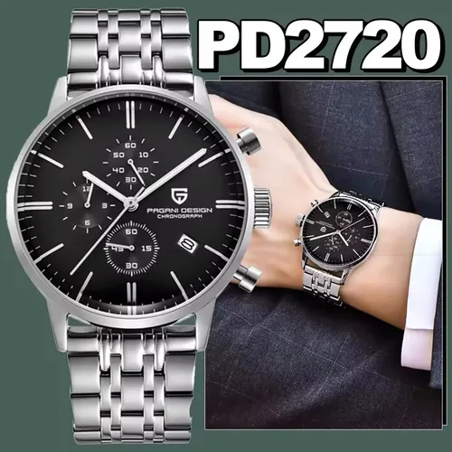 Reloj de pulsera PAGANI DESIGN de 46MM con múltiples zonas horarias de cuarzo para hombre, marca superior, movimiento japonés VK67, relojes originales de cuero resistente al agua para hombre