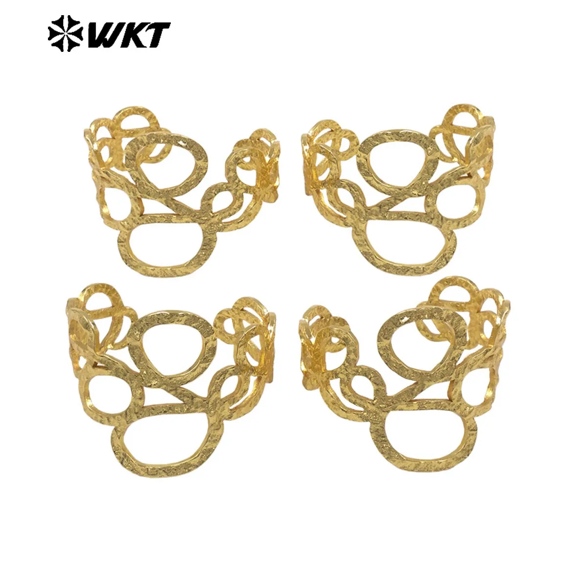 WT-B716 Fine Wholesale Yellow Brass Cuff Bangle With Circular Surround Design Jewelry Accessory For Women Bracelet