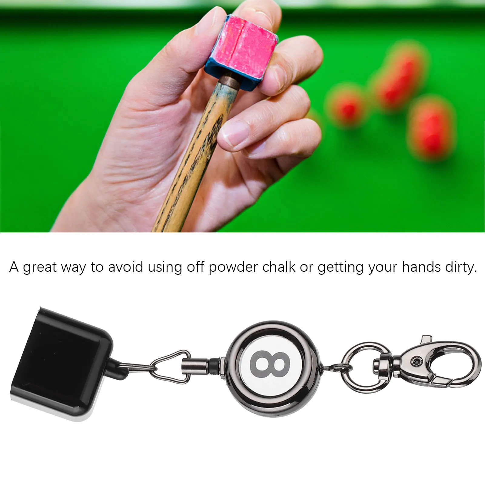 Retractable Billiards Chalk Holder Billiards Snooker Pool Cue Chalk Holder with Belt Clip Retractable Pool Table Accessories