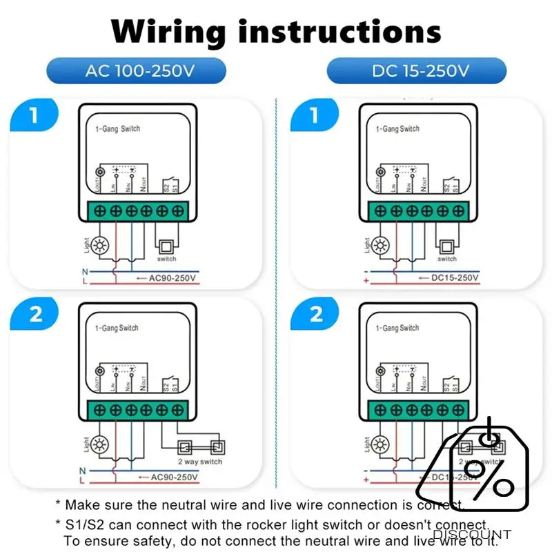 BAAG-Tuya Wifi RF433 وحدة تبديل ذكية مع جهاز التحكم عن بعد أتمتة المنزل لتقوم بها بنفسك قواطع صغيرة التتابع ل Alexa الذكية سهلة الاستخدام