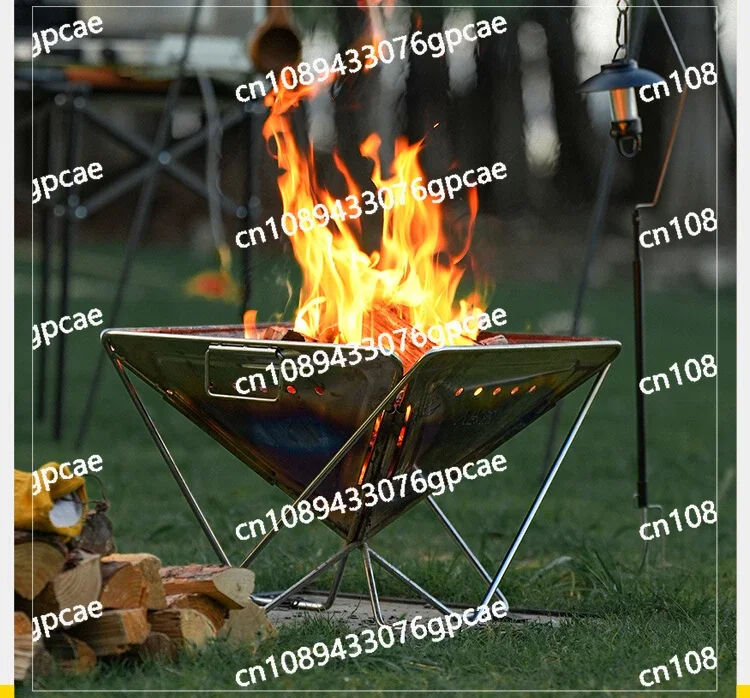 Outdoor Burner Portable Heating Firewood Stove Camping Beacon Tower Barbecue Grill Bonfire Stove Supplies Equipment