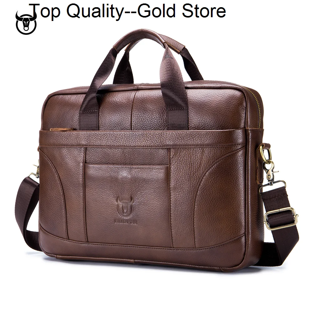 

Brand Genuine Leather Men's Briefcase Design Postman Male Handbags Vintage Business Computer Bag Fashion Messenger Shoulder