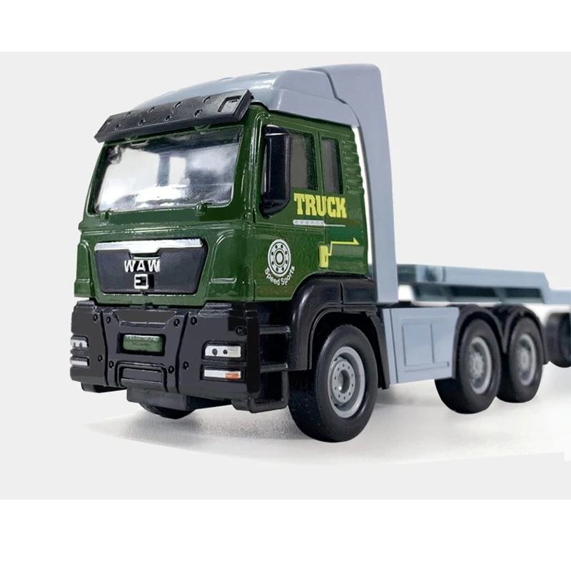 1:87 Scale Truck Toy Tractor Model Platform Truck Mini Trailer Tractors Alloy Trailer Kids Toys Cars Transporter