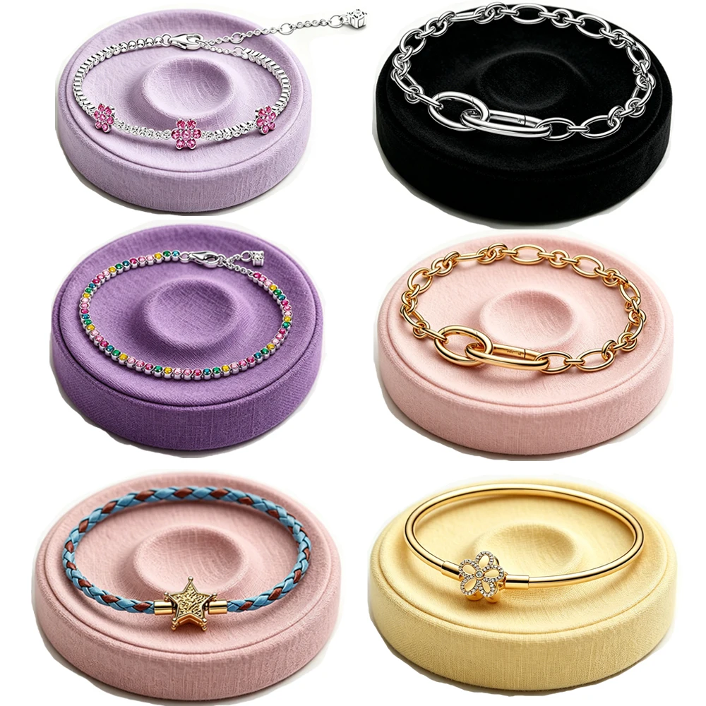 

2026 New 925 Silver Sparkling Color Sliding Leather Rope Weaving Star Chain Bracelet Display Tool Exquisite DIY Jewelry