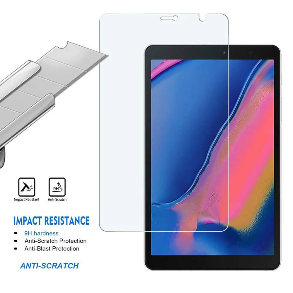 (3 Pak) kaca Tempered Film pelindung layar Tablet, kaca Tempered untuk Samsung Galaxy Tab A 8.0 & S Pen 2019 SM-P200 SM-P205 P200 P205