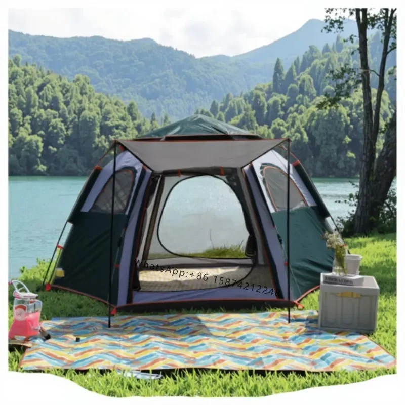 

Automatic Waterproof Oxford Outdoor Camping Tent 4-6 People Fiberglass Quick Opening Feature-Manufactured Fabric