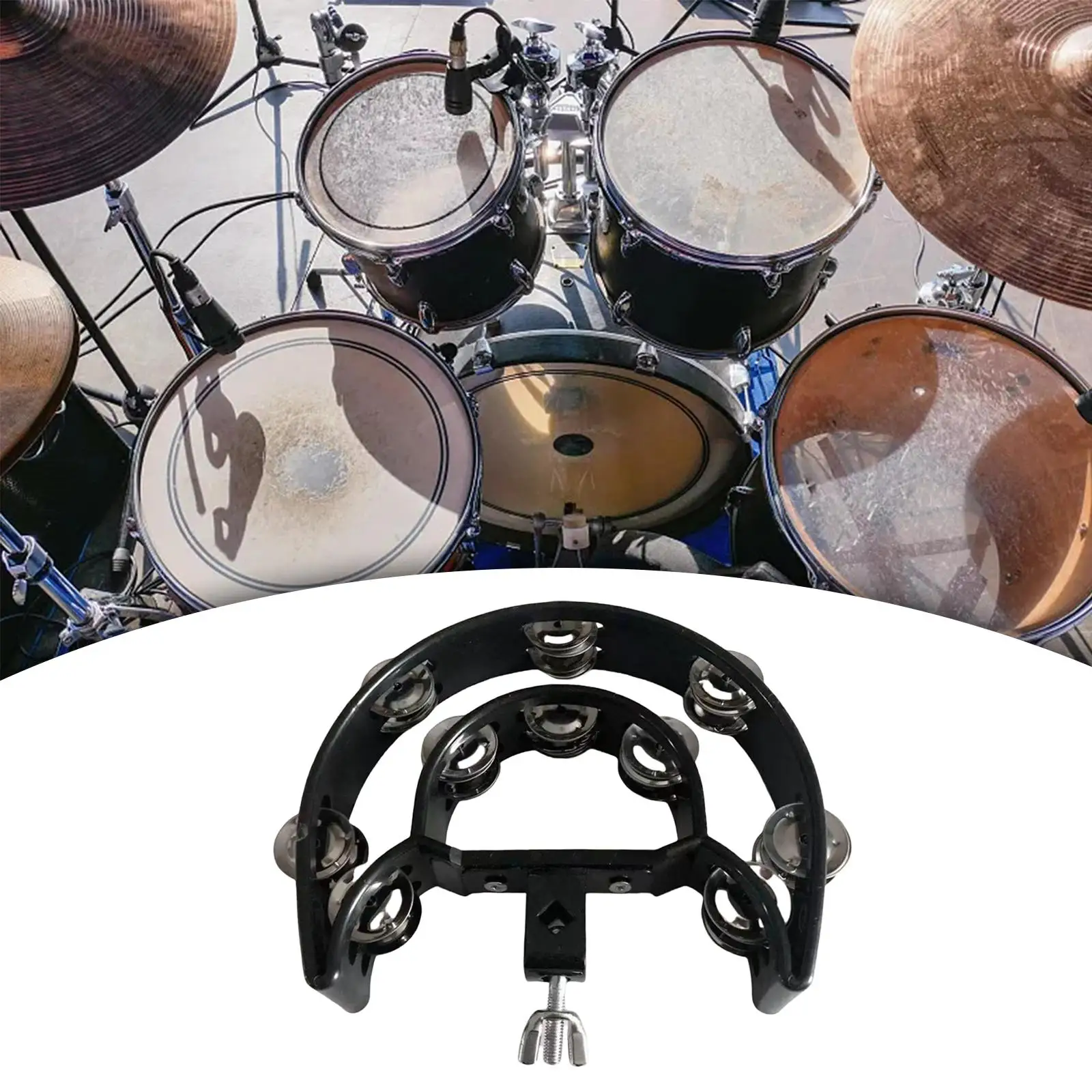 Cymbal Hi Hat Tambourine Easily Mountable Instrument Stainless Steel Music