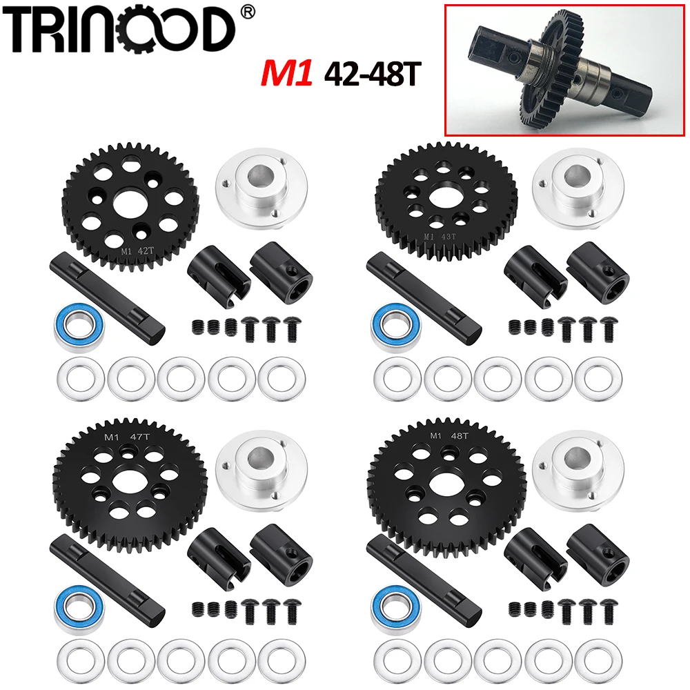 TRINOOD Steel Spur Gear Center Solid Axle Diff Gears Set M1 42-48T for A-RRMA 1/7 FELONY 6S BLX Upgrade Parts