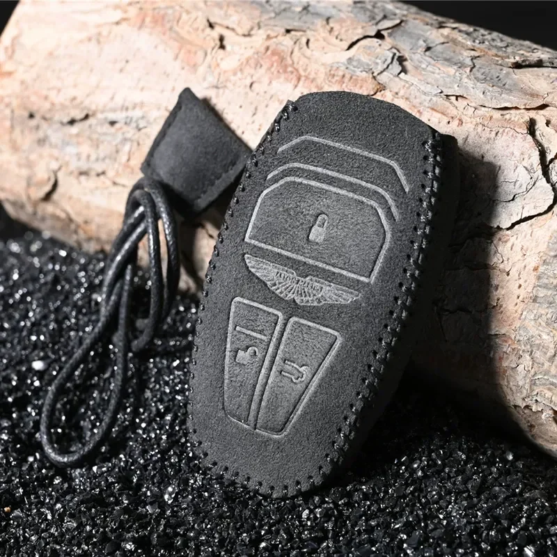 for Aston Martin Key Case Italian Alcantara Flip Fur Custom Key Bag Cover Holder Protector Shell for New Models