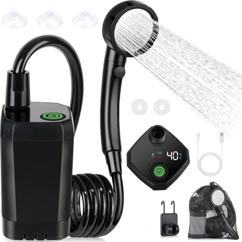 Mobile Portable Shower Smart Temperature Measuring Camping Outdoor Shower Set