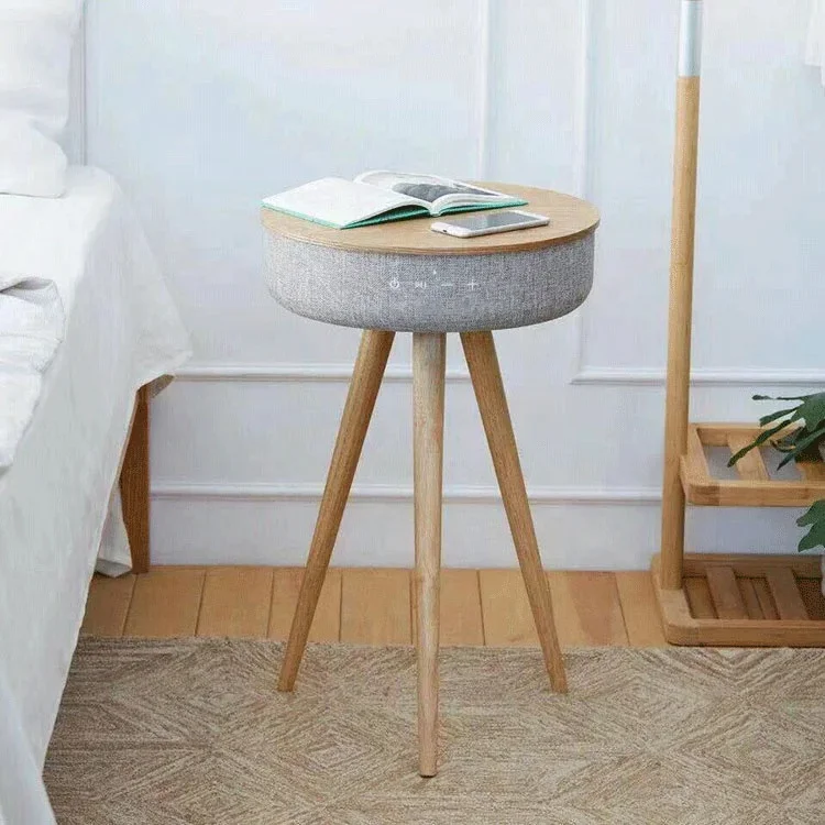 Accept Drop Shipping Home Theater System Speaker Wireless Charging Wooden Table Speaker Bluetooth Wireless Speakers