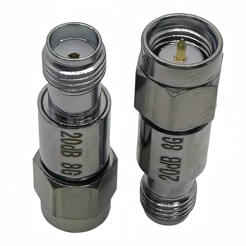 1Pcs SMA Attenuators 2W DC-8GHz Coaxial Fixed Attenuators 1dBi 3dBi 5dBi 10dBi 20dBi 30dBi 50dBi 60dBi Frequency SMA Connectors