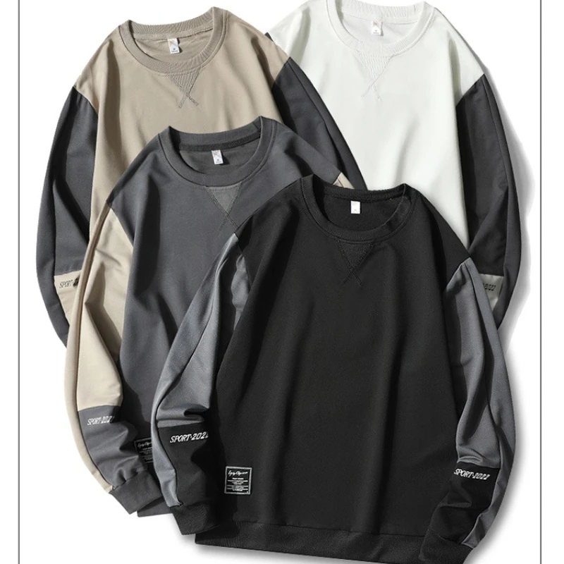 2025 New Men's Casual Sweatshirt Hoodie Men Harajuku Streetwear Pullover Male Patchwork Loose O-Neck Fashion Hip Hop Hoodies