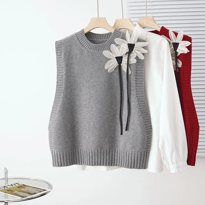 Knitted Vest for Women's Outerwear Autumn Wear 2023 New Loose Design Feeling Niche Sleeveless Sweater Camisole