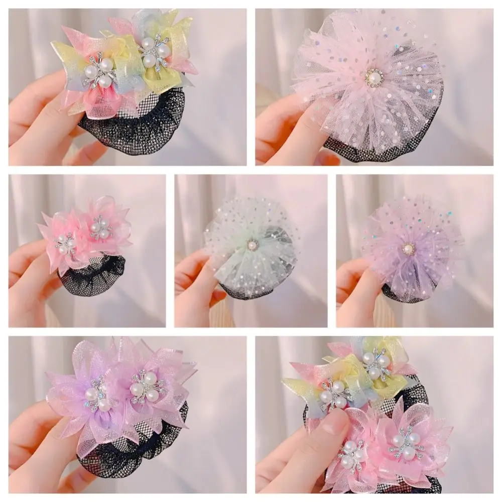 

Cute Princess Snood Spring Clip Star Mesh Star Hair Nets Colorful Hair Clip Sequin Hair Nets Perform