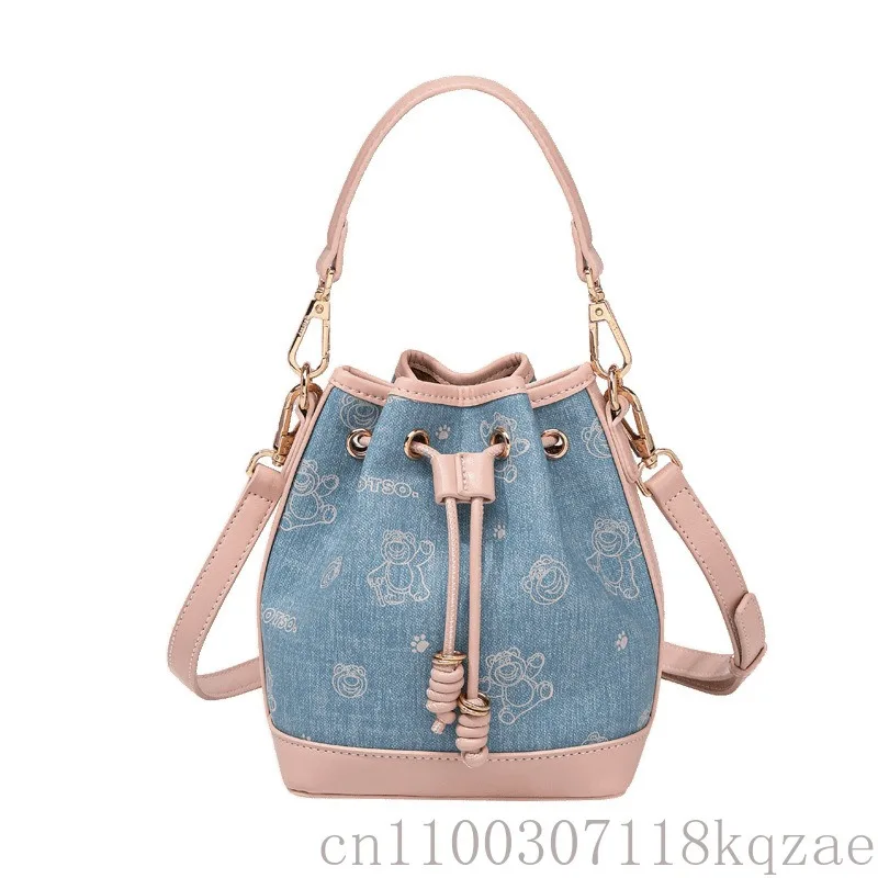 

Сумка через плечо с принтом клубничного медведя Диснея, повседневная модная сумка через плечо для женщин и дам