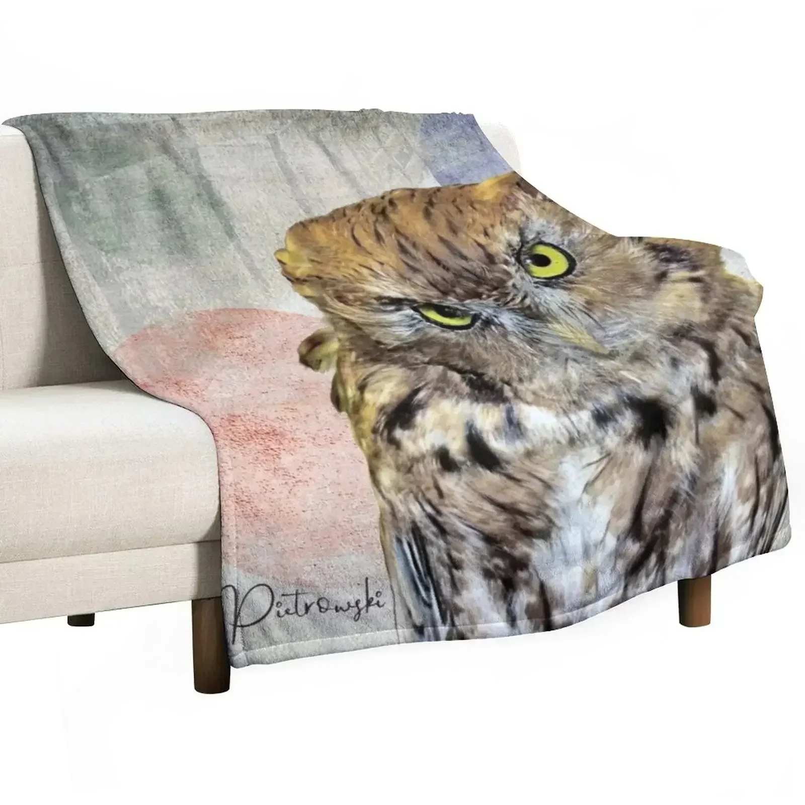 

Cute Rustic Screech Owl Fence Modern Cottage Chic Country Art A653 Throw Blanket for winter warm winter Blankets