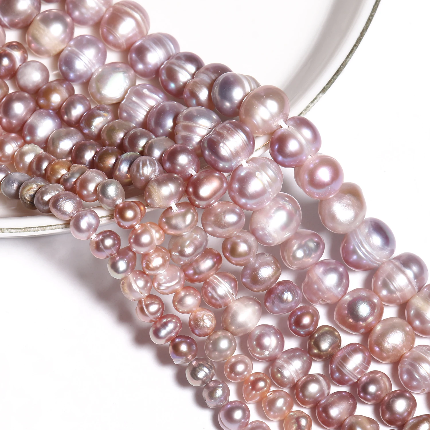 4-9mm Irregular Natural Purple Freshwater Pearls Beads Round Cultured Pearls For DIY Elegant Women Handmade Bracelet Accessories