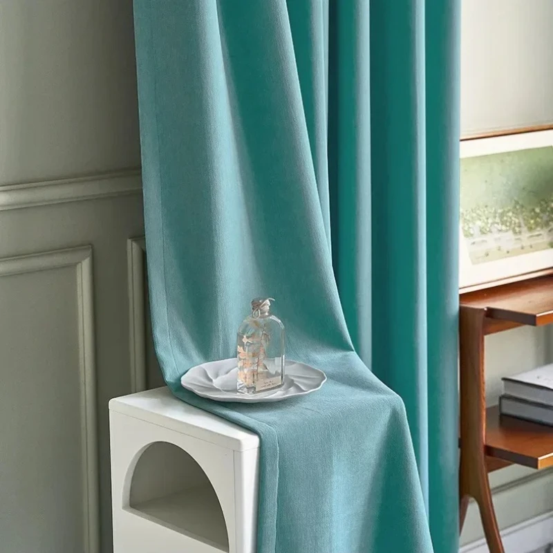Full Blackout Cream White Jacquard Chenille Curtains For Living Room Bedroom French Window Balcony Bay Window Partition