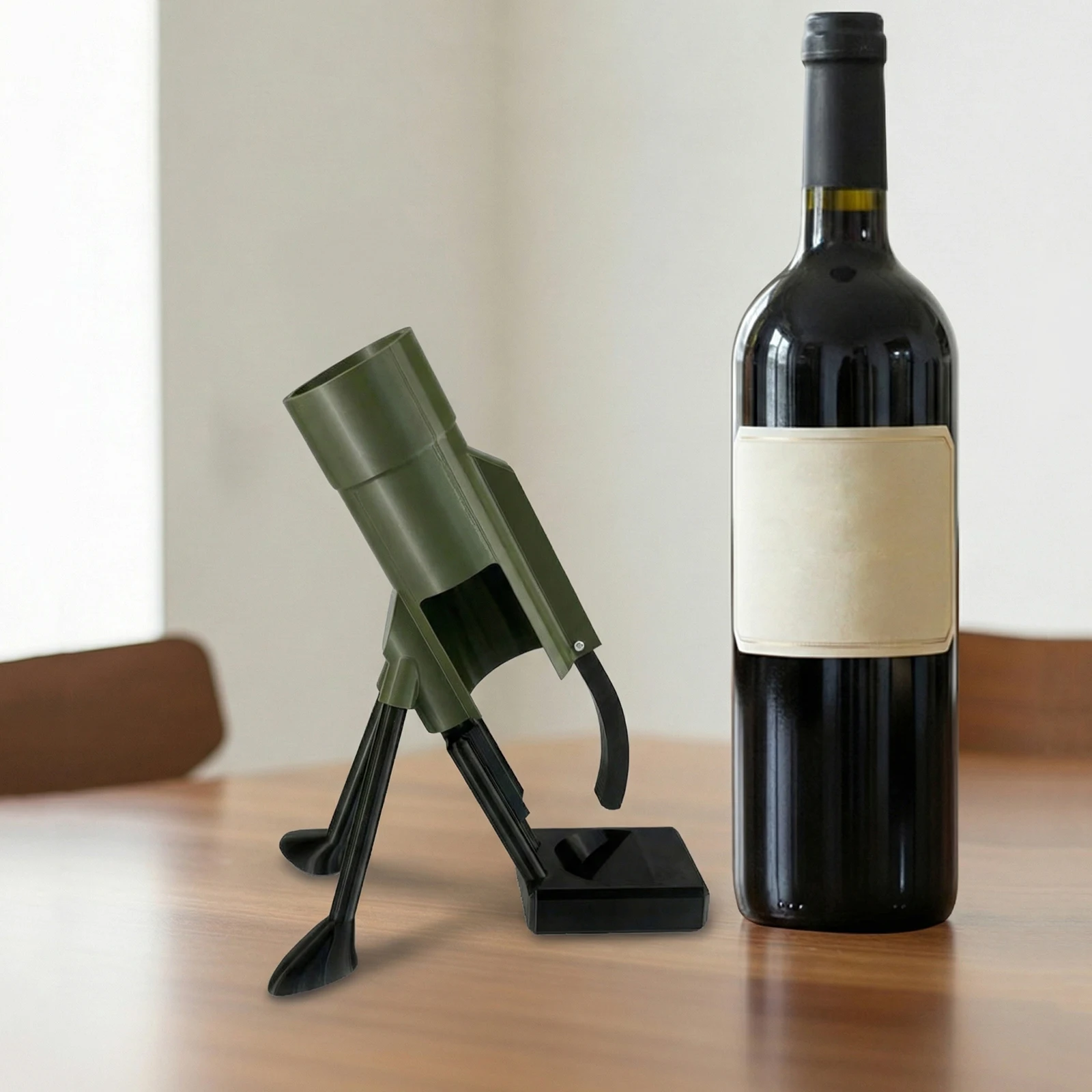 Beer Bottle Mortar Opener 51mm Tactical Cap Launcher Heavy-duty Tactical Cap Launcher Hands-free Push Down Opener for Home Bar