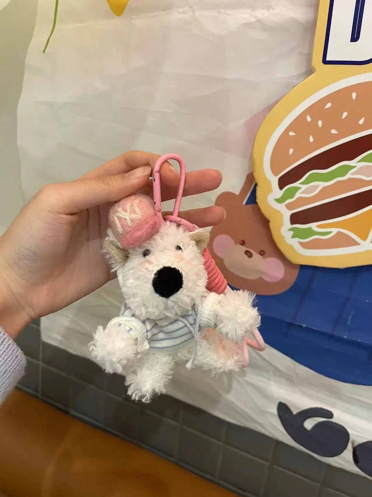 West Highland Dog. Dog Doll Key Chain Plush Toy Dog Cartoon Doll Cute Bag Book Bag Hanging Ornament Versatile Couple sisters