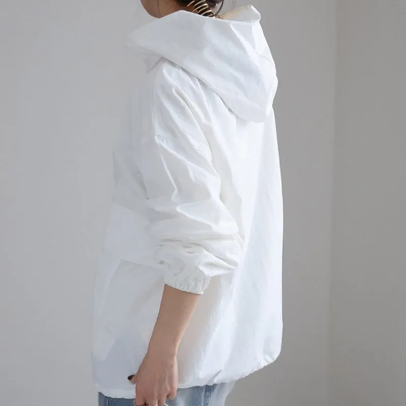 Korean Popular Clothes Solid Simple White Long Sleeve Shirts & Blouses Women's Clothing Sales Korean Style Women's Clothes 2023