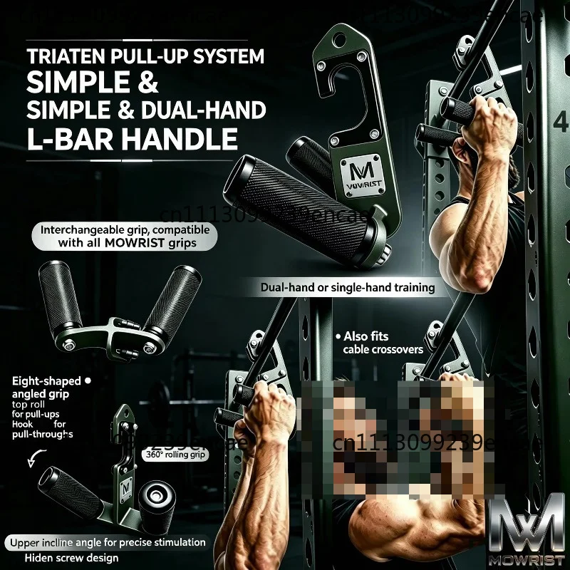 Multifunction Pull Up Handles Heavy Duty Gym Cable Machine Attachment Non Slip Grips for Strength Training Workout Home Fitness