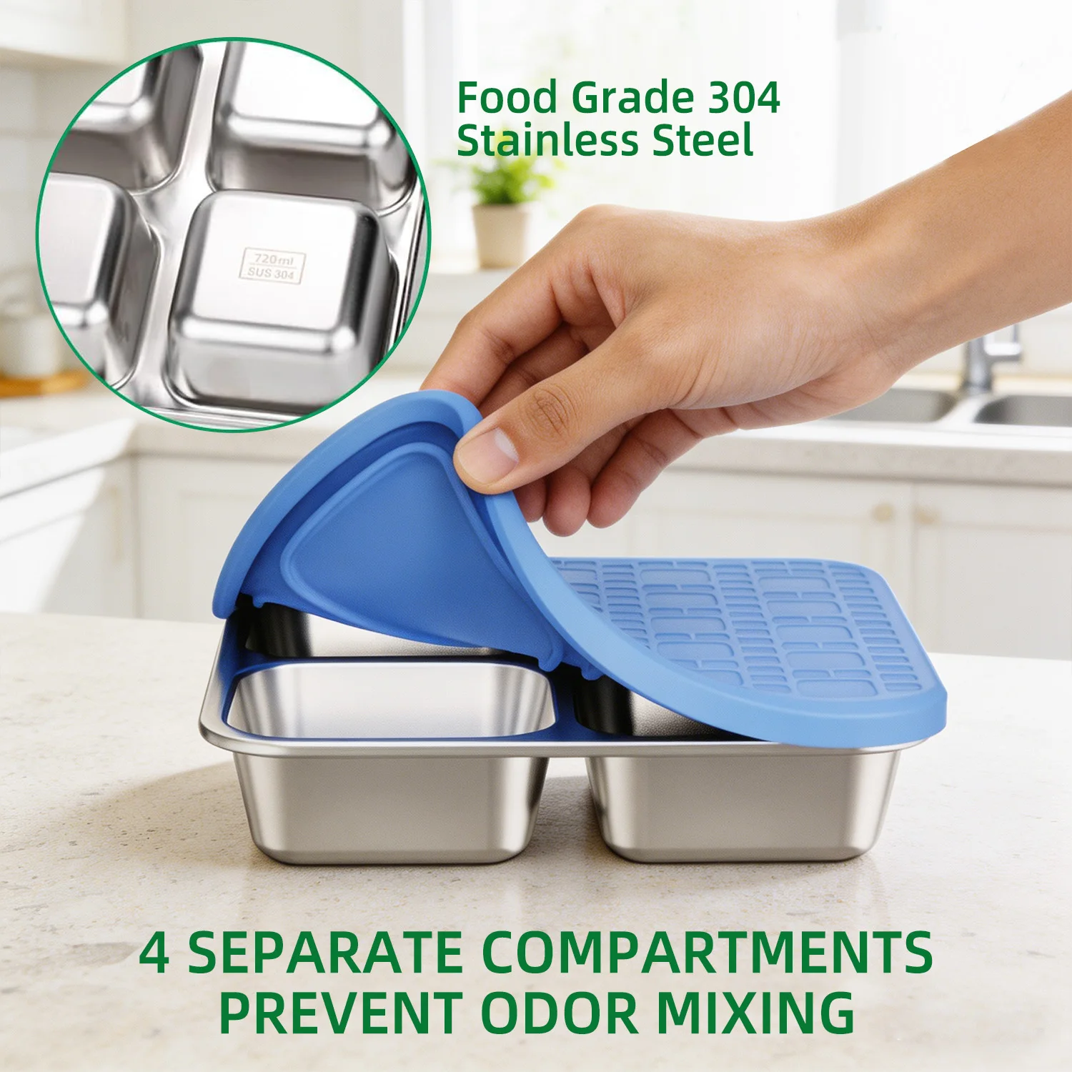 304 Stainless Steel Divided Lu - Meal Prep Container ulasan dan harga