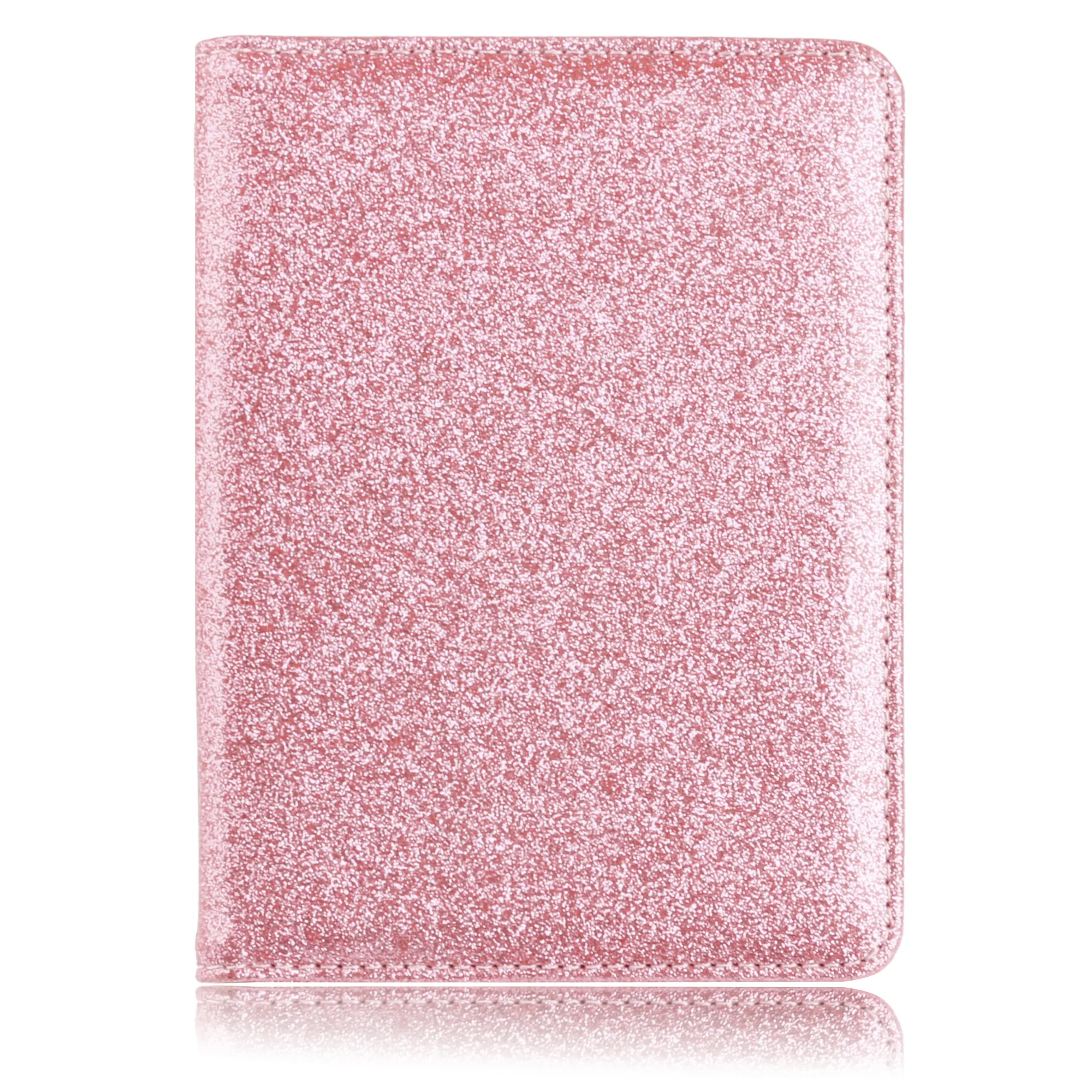 RFID Blocking Glitter Passport Holder, Travel Accessories Passport Wallet Cover For Women