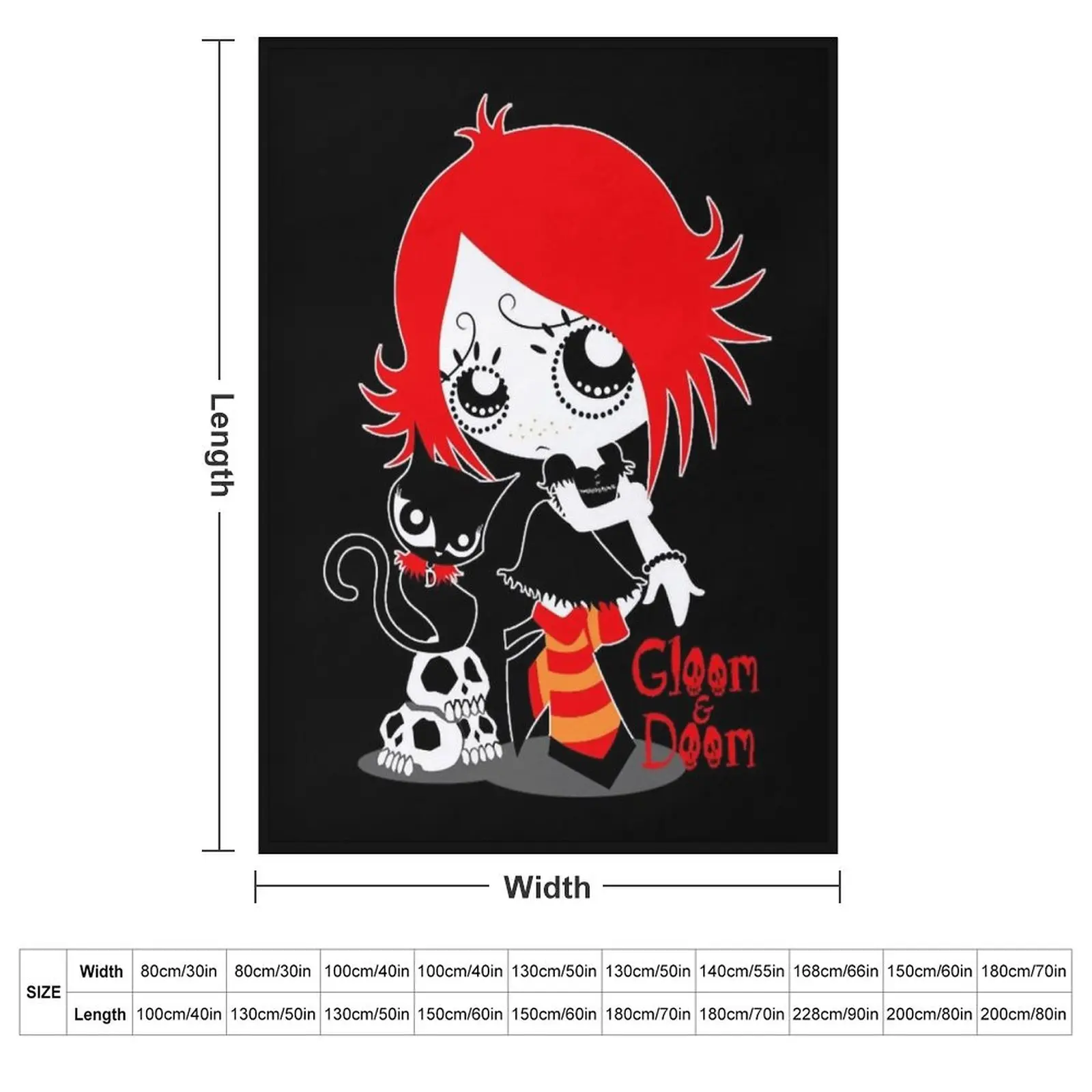 Ruby Gloom and Doom Kitty Throw Blanket Flannel Fabric Winter beds Sofa Quilt blankets ands Blankets