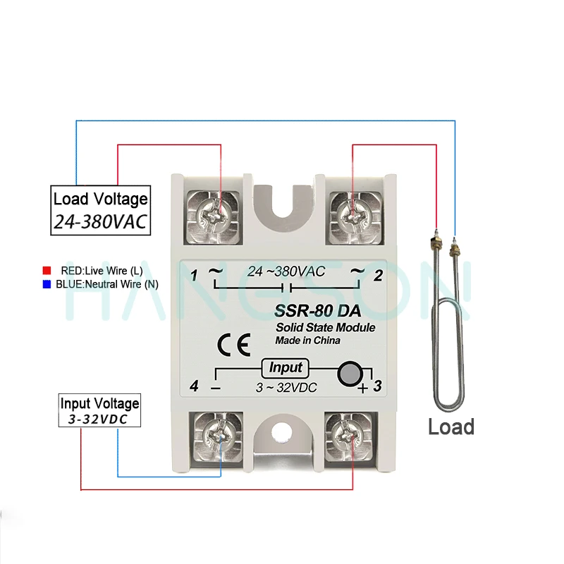 Solid State Relay DA 3-32V DC 24-380V AC 10A 25A 40A 60A 80A 100A DD AA Single Phase Module SSR-25DA SSR-40DA SSR-40AA SSR-40DD