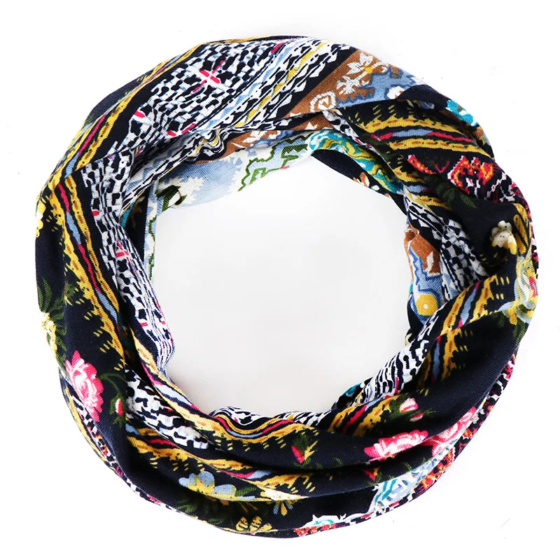 New Thin Pullover Hat Women's Summer Muslim Cotton Print All-in-one Sun Protection Hat Beanie  Gorras Para Mujer