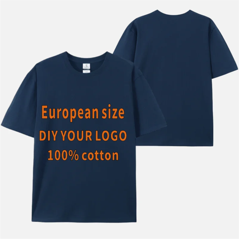 COCT 2024 T-shirts for Men EU Size 100% Cotton Custom Your LOGO Photo Group Clothing Personalized Short-sleeved 10 Solid Color