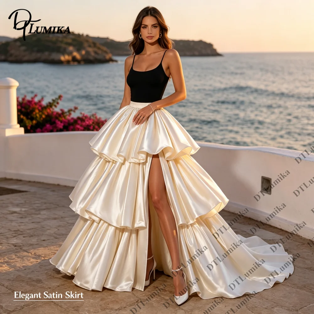 تنورة طويلة بخصر مطاطي وطبقات - مراجعة Women Fashion Photoshoot وسعره
