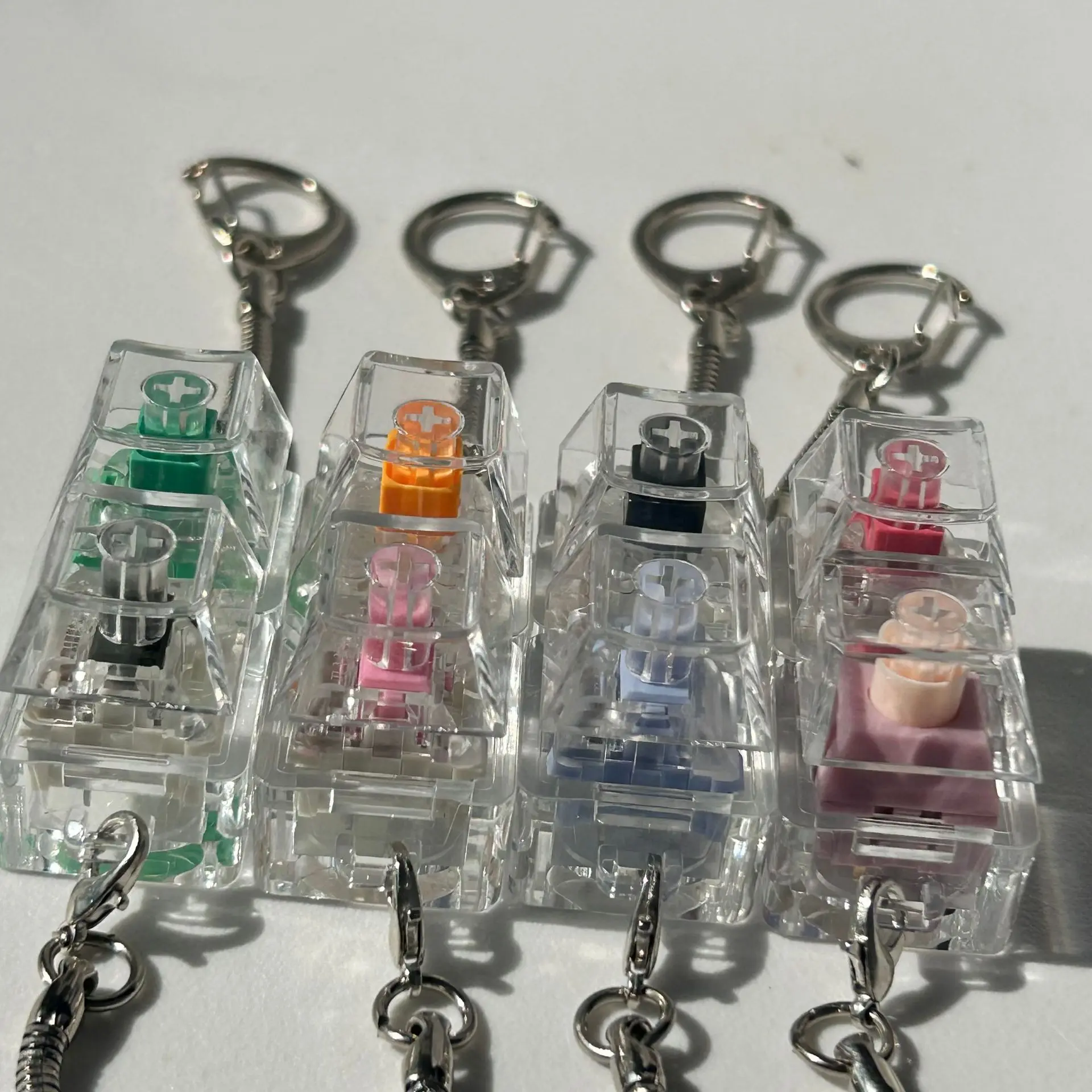 Trasparente Cubo di Zucchero Albero Tester Punta Delle Dita Giocattolo Antistress 1-Grid Pulsante Dito Clicker Giocattolo ECD Tastiera Meccanica Agitarsi