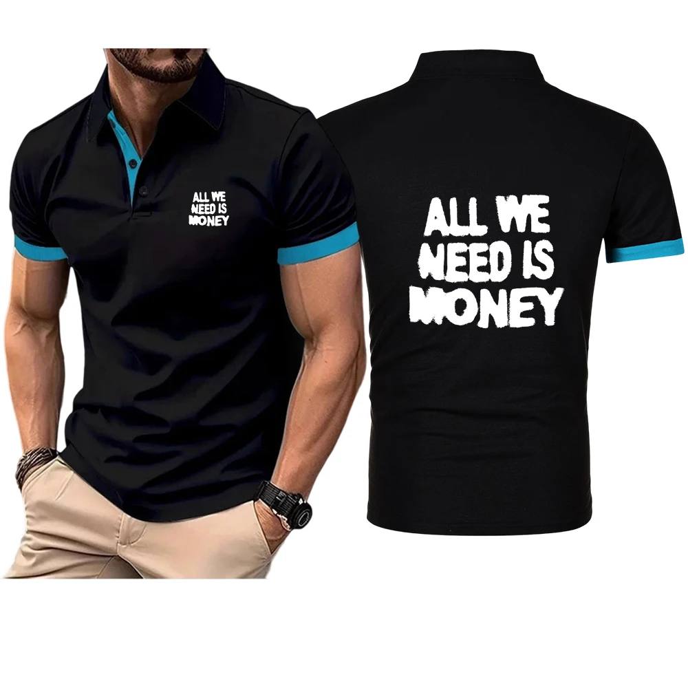 Men's Short Sleeve Polo Shirt Contrast Collar & Cuff Design Casual Business Golf t shirt for man men's polo shirts Mens clothing