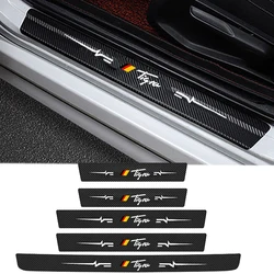 Carbon Fiber for Opel Tigra Logo Car Door Threshold Scuff Plate Decals Trunk Sill Stickers Pedal Guards Strip Tape Accessories