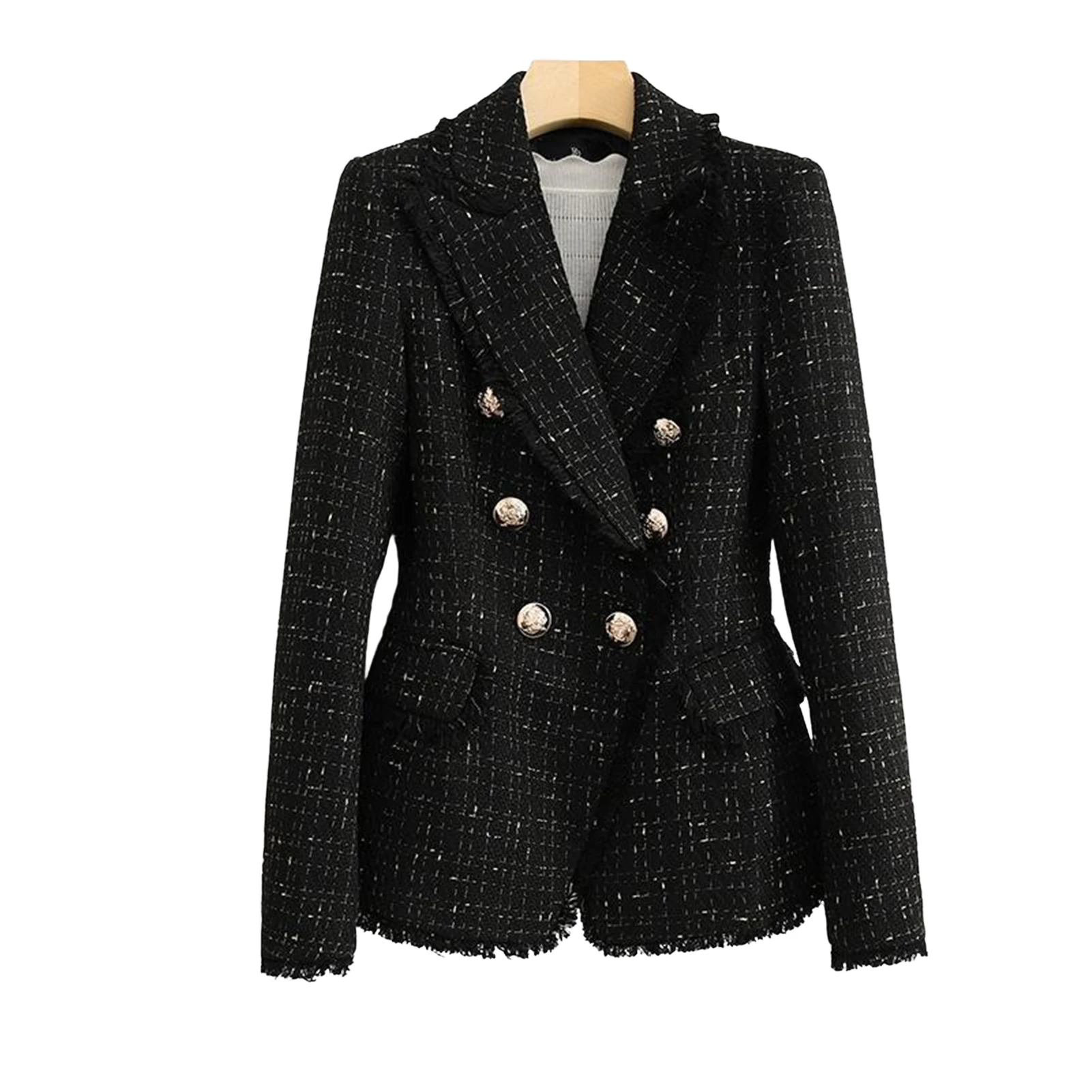 Women's Casual Jacket Fashion Spring Lapel Collar Double Button Jackets for Formal/Semi Formal Occasion