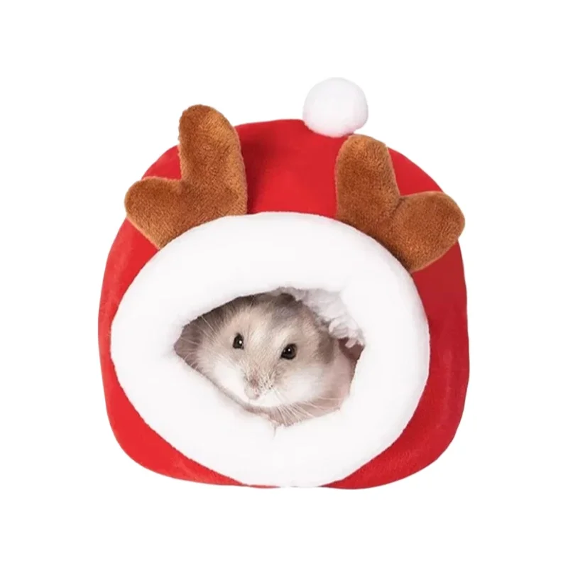 Semi-Enclosed Washable Cave Bed for Small Animals | Cozy Hideout Nest for Hamsters Hedgehogs Birds