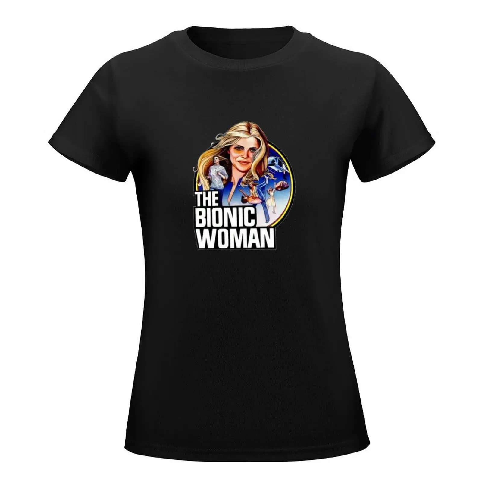 The Bionic Woman six million dollar man vintage retro T-Shirt plain blanks quick drying Women tops