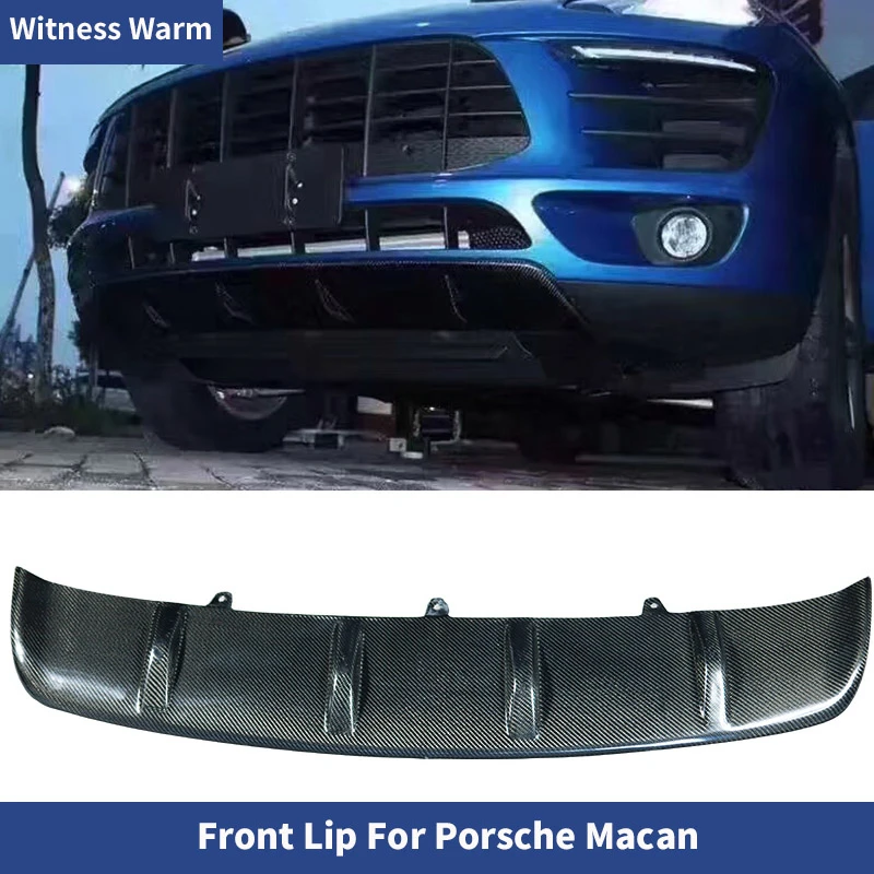 Carbon Fiber front bumper lip Spoiler Chin For Porsche Macan 2014 - 2018 car body kit