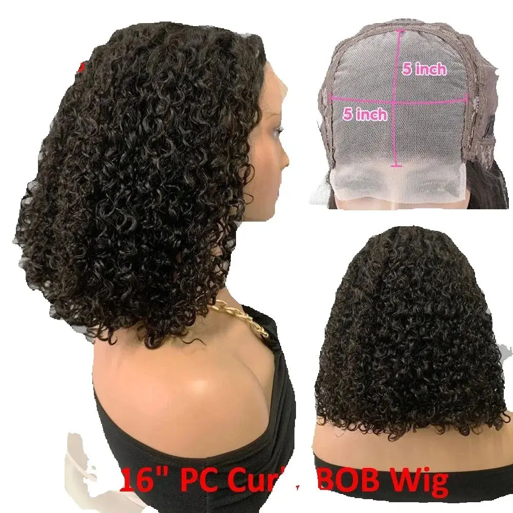 

Miss Rola Double Drown " Bob Lace Closure Wig 5x5 Lace Closure Human Hair Wigs Brazilian 15A Remy Hair Pixie Cut BOB Wigs