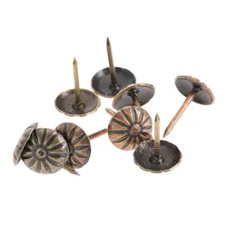 100 Pcs Red/Green Bronze tachas Upholstery Nails Jewelry Gift Case Box Door Sofa Furniture Decorative Tack Stud Pushpin 11x17mm